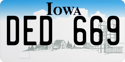 IA license plate DED669