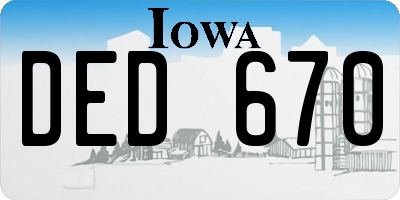 IA license plate DED670