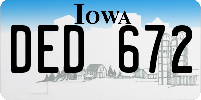IA license plate DED672