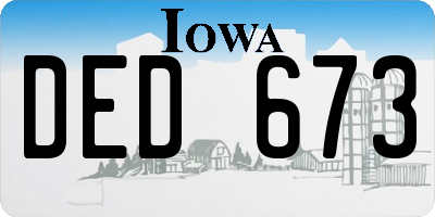IA license plate DED673
