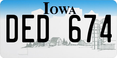 IA license plate DED674