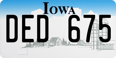 IA license plate DED675