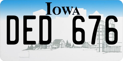 IA license plate DED676