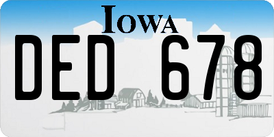IA license plate DED678