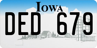 IA license plate DED679