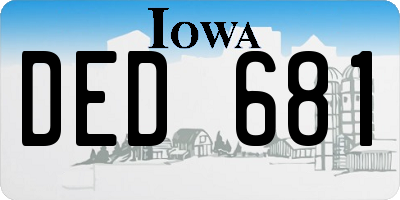 IA license plate DED681