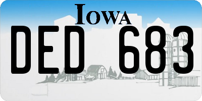 IA license plate DED683
