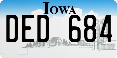 IA license plate DED684