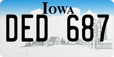 IA license plate DED687