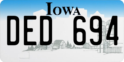 IA license plate DED694