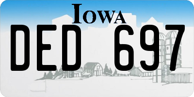 IA license plate DED697