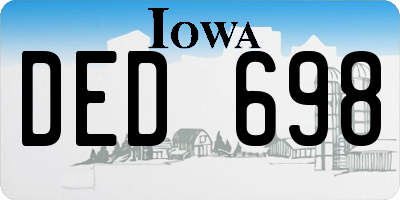 IA license plate DED698