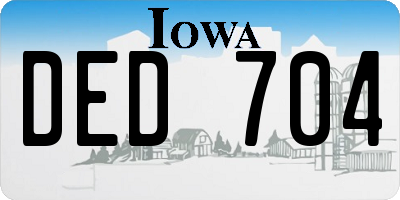 IA license plate DED704