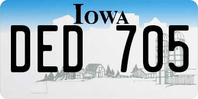 IA license plate DED705