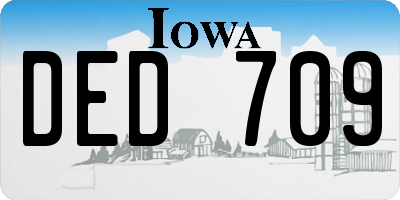 IA license plate DED709
