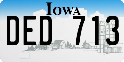 IA license plate DED713