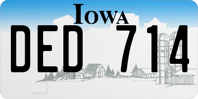 IA license plate DED714