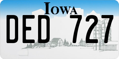 IA license plate DED727