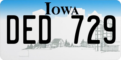 IA license plate DED729