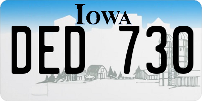 IA license plate DED730