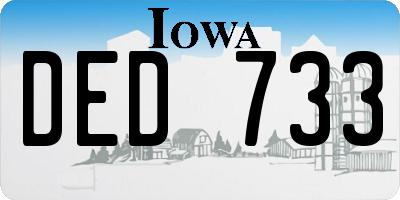 IA license plate DED733