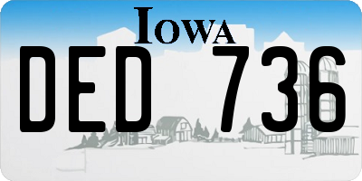 IA license plate DED736