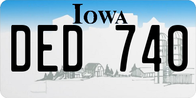 IA license plate DED740