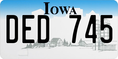 IA license plate DED745