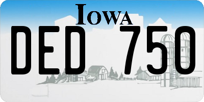 IA license plate DED750