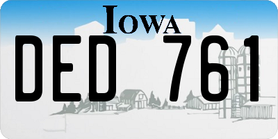 IA license plate DED761