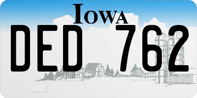 IA license plate DED762