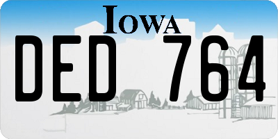 IA license plate DED764