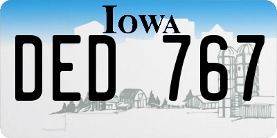 IA license plate DED767