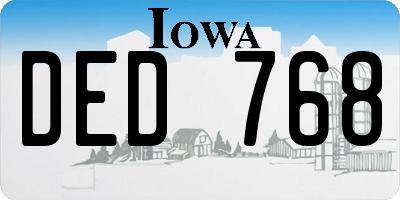 IA license plate DED768
