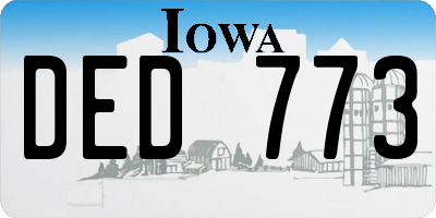 IA license plate DED773