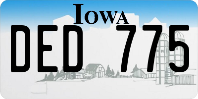 IA license plate DED775