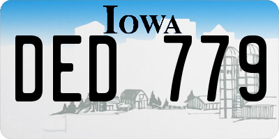 IA license plate DED779