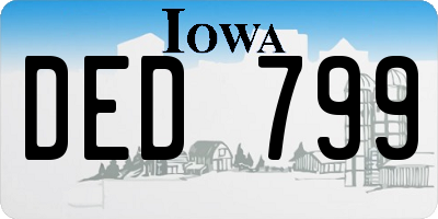 IA license plate DED799