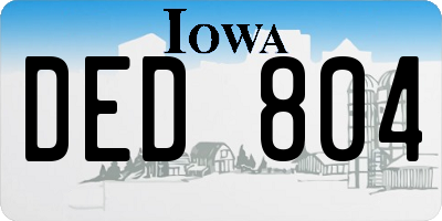 IA license plate DED804