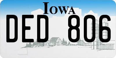 IA license plate DED806