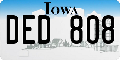 IA license plate DED808