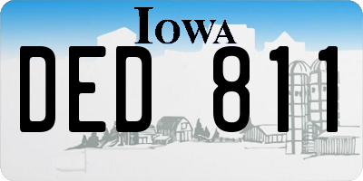 IA license plate DED811