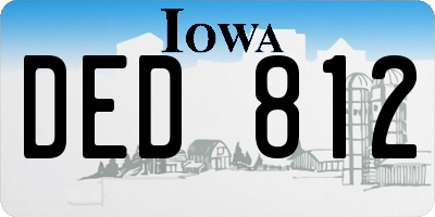 IA license plate DED812