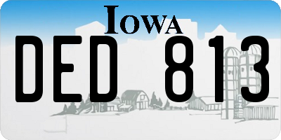 IA license plate DED813