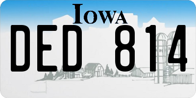 IA license plate DED814