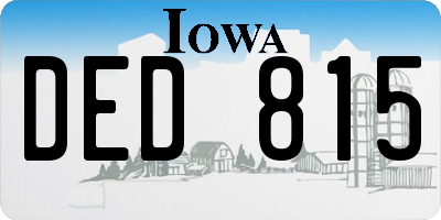 IA license plate DED815