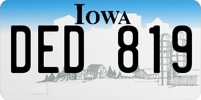 IA license plate DED819