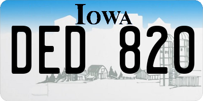 IA license plate DED820