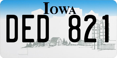 IA license plate DED821