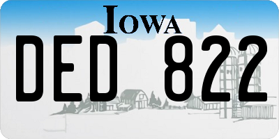 IA license plate DED822